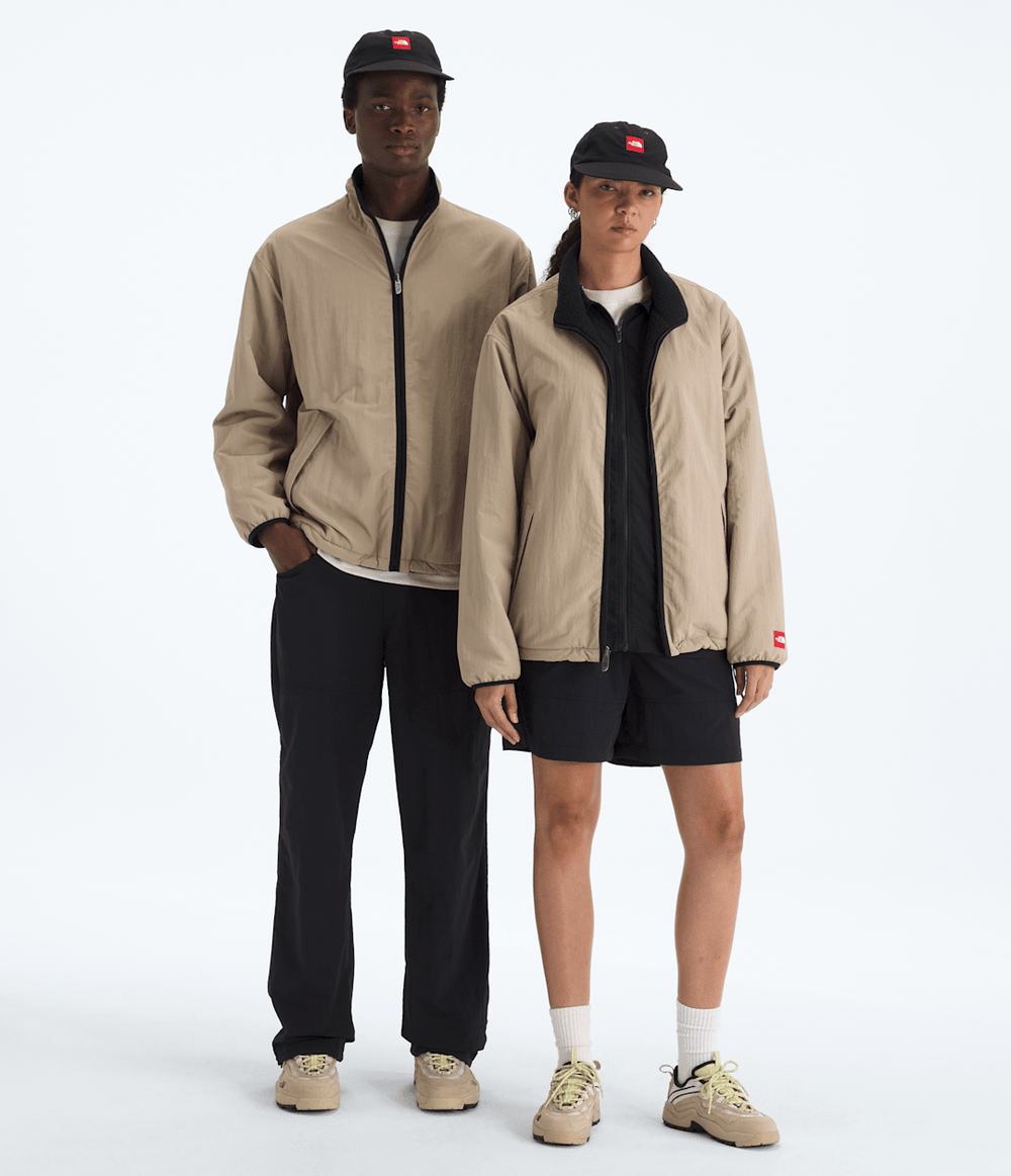 Men’s TNF™ Red Box Reversible Fleece Jacket Mushroom Grey/TNF Black