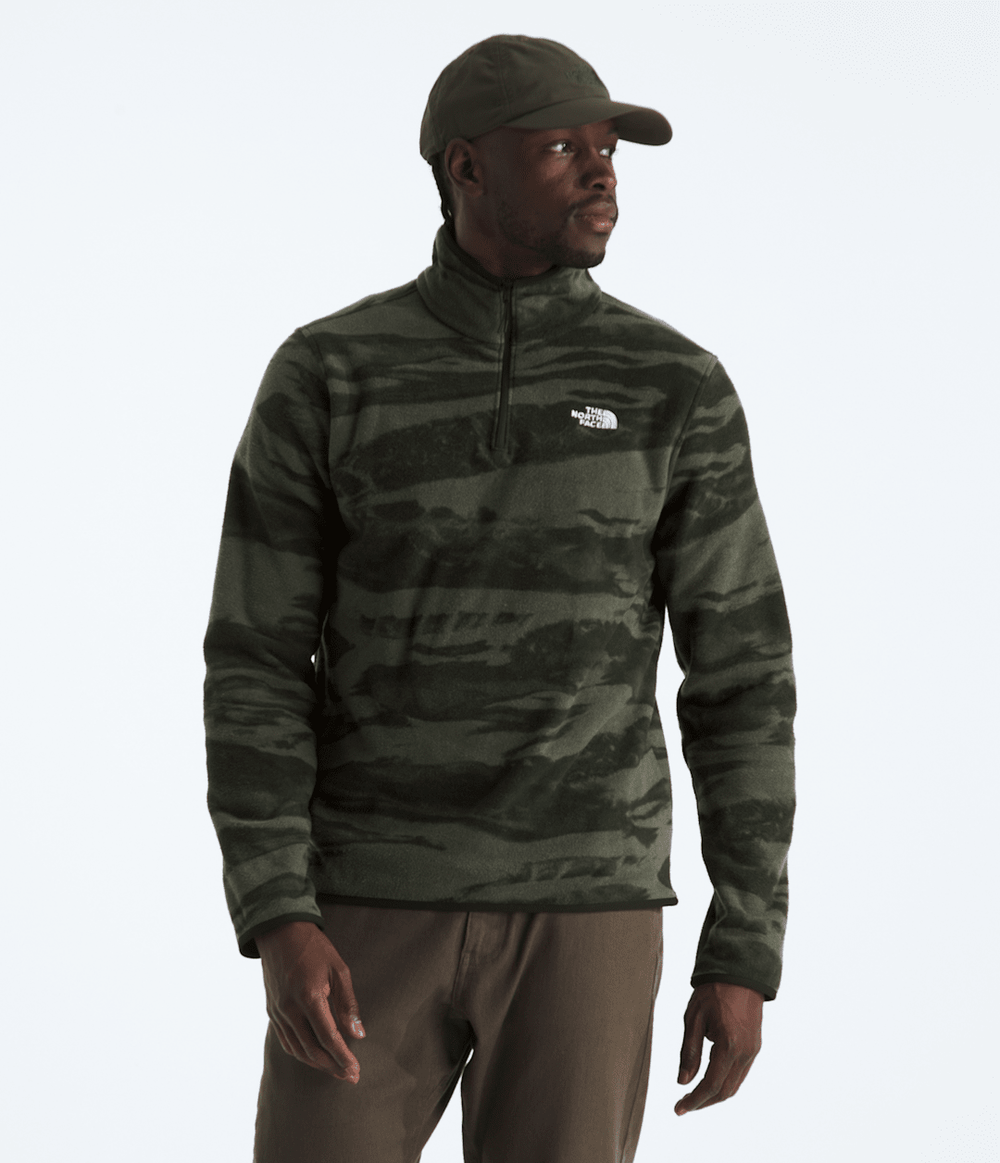 Men’s Glacier Fleece ¼-Zip—Print New Taupe Green Edge Of Light Print