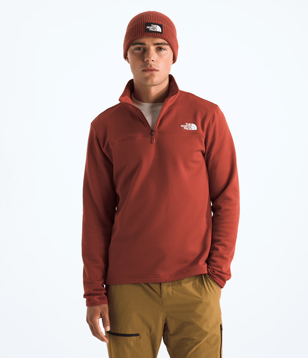 Men’s Cedar Trail Grid Fleece ¼-Zip Iron Clay