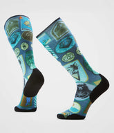 TNF X Smartwool Ski Targeted Cushion Explorer Print OTC Socks Deep Navy