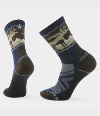 TNF X Smartwool HiKE Light Cushion Mountain Moose Crew Socks Deep Navy