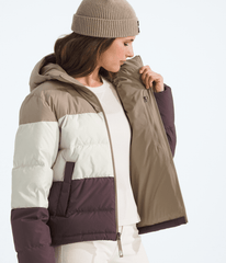 Women’s Frost Fall Hooded Jacket Mushroom Grey/White Dune