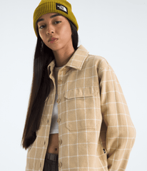 Women’s Valley Flannel Shirt—Plaid Khaki Stone Grid Large Plaid
