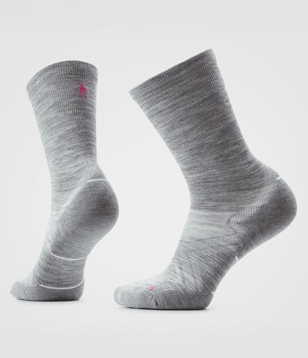 TNF X Smartwool Women's Run Cold Weather Targeted Cushion Crew Socks Mid Grey - TNF Lemon
