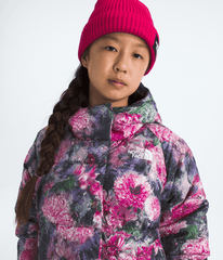 Girls’ North Down Hooded Jacket—Print Pale Blossom Frozen Floral Print