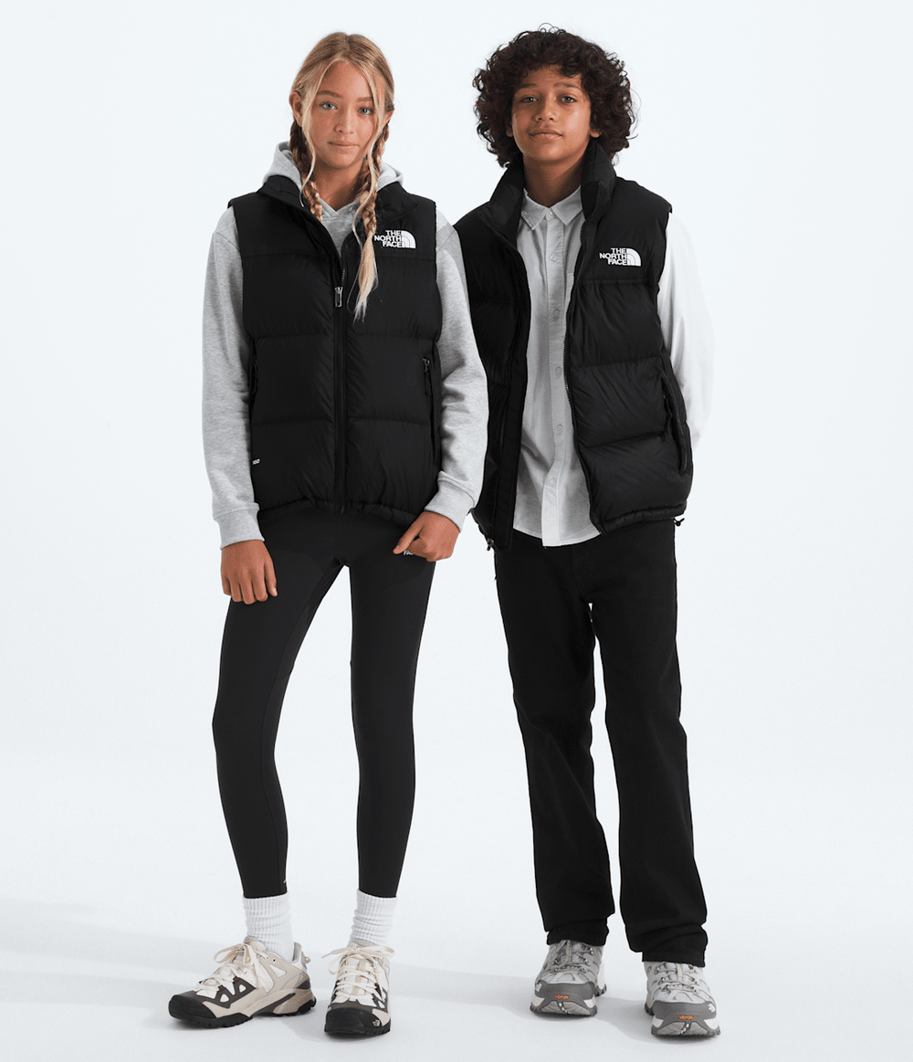 Boys’ & Girls’ 1996 Retro Nuptse Vest TNF Black/TNF Black/Recycled down
