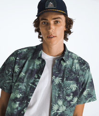 Men’s Short-Sleeve Baytrail Pattern Shirt Duck Green Prairie Flowers Print