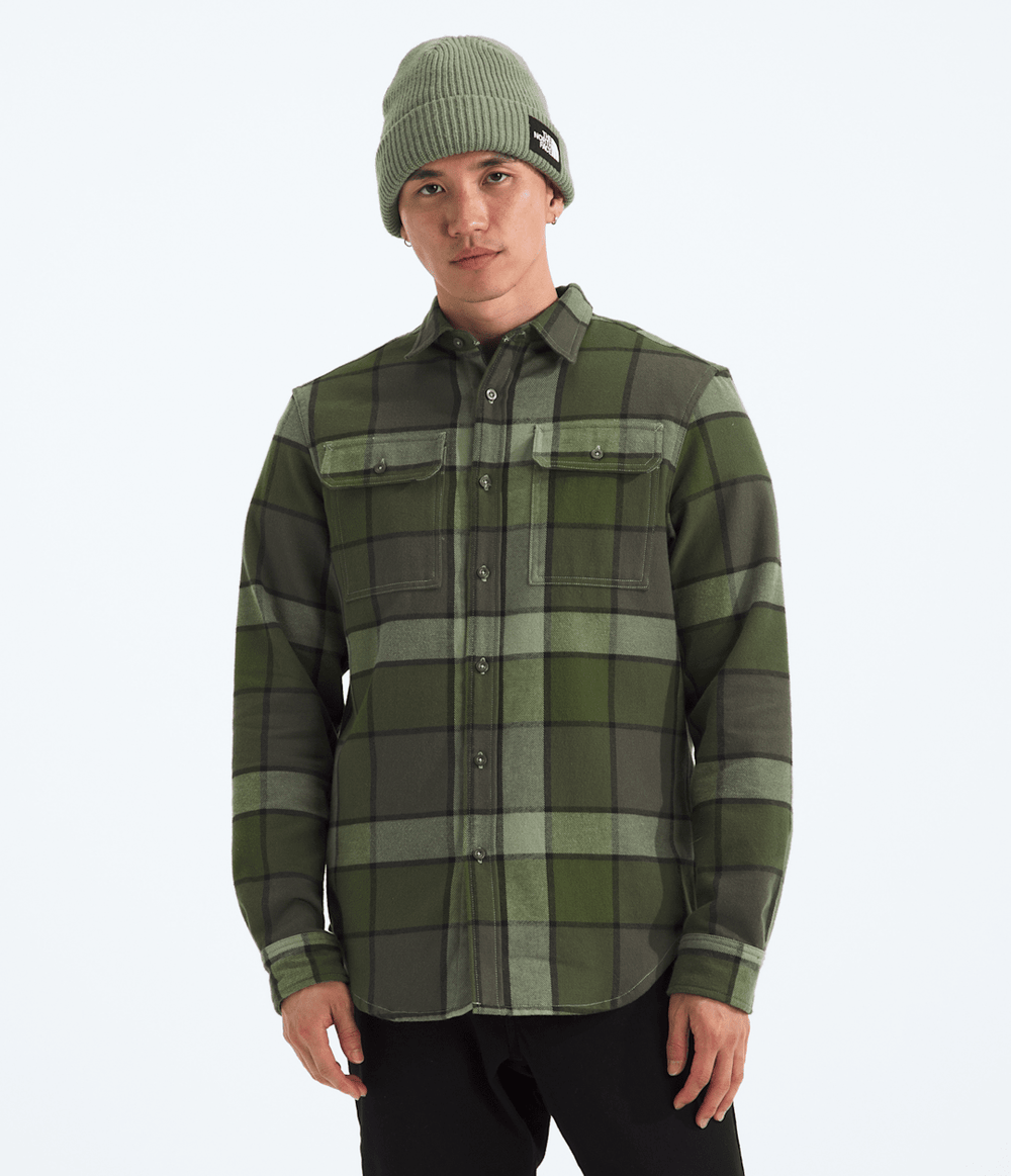 Men’s Arroyo Flannel Shirt—Plaid New Taupe Green Macro Small Plaid