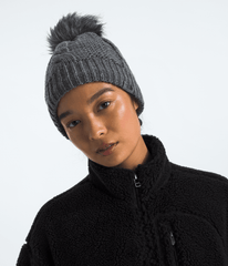 Women’s Oh Mega Fur Pom Lined Beanie TNF Medium Grey Heather