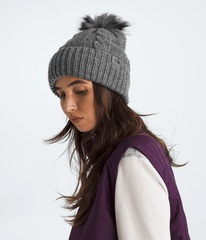 Women’s Oh Mega Fur Pom Beanie TNF Medium Grey Heather