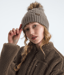 Women’s Oh Mega Fur Pom Beanie Mocha Brown
