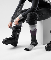 TNF X Smartwool Women's Ski Full Cushion Snowpocalypse OTC Socks Zinc Grey - Micro Chip Grey