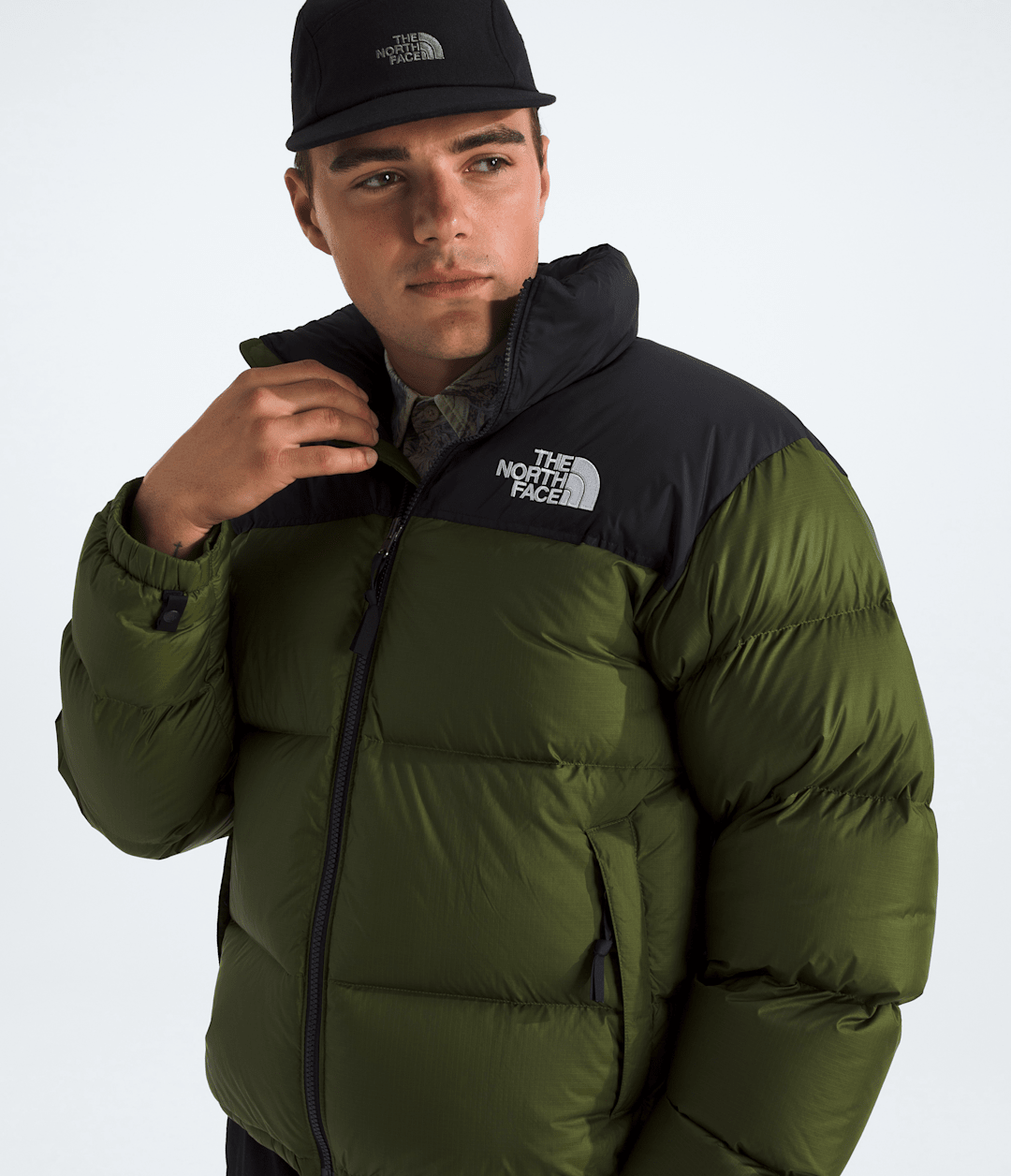 Men’s 1996 Retro Nuptse Jacket Woodland Green-Tnf Black