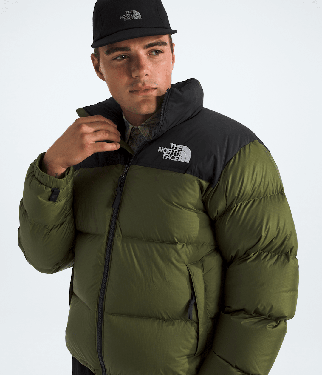 Men’s 1996 Retro Nuptse Jacket Woodland Green-Tnf Black