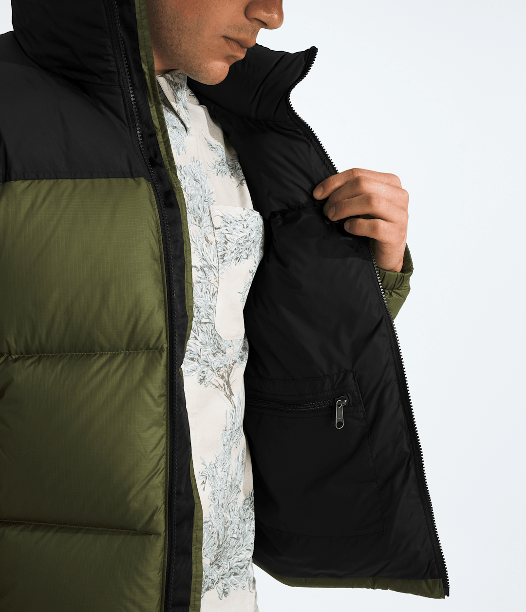 Men’s 1996 Retro Nuptse Jacket Woodland Green-Tnf Black