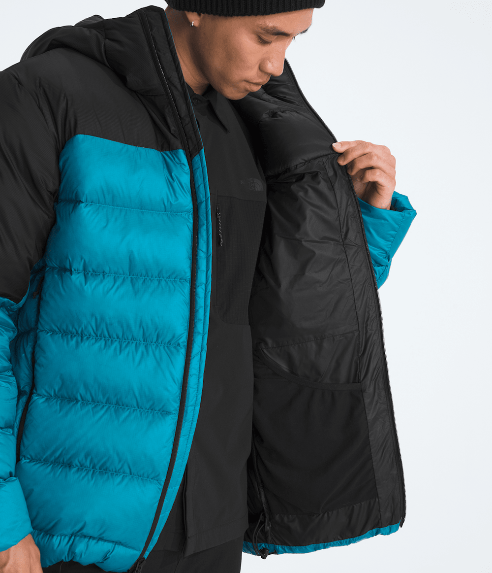 Men’s Kalix Down Hoodie Dusk Blue/TNF Black