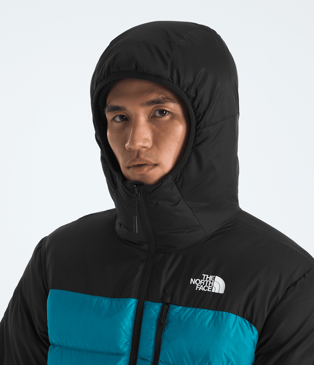 Men’s Kalix Down Hoodie Dusk Blue/TNF Black