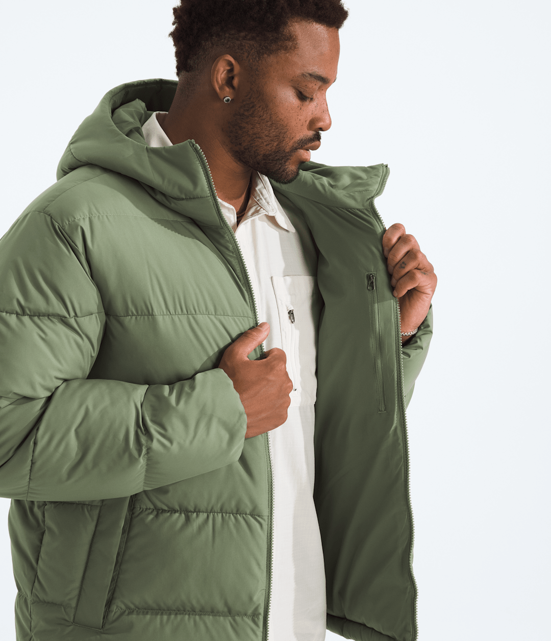 Men’s Frost Fall Hooded Jacket Bark Mist