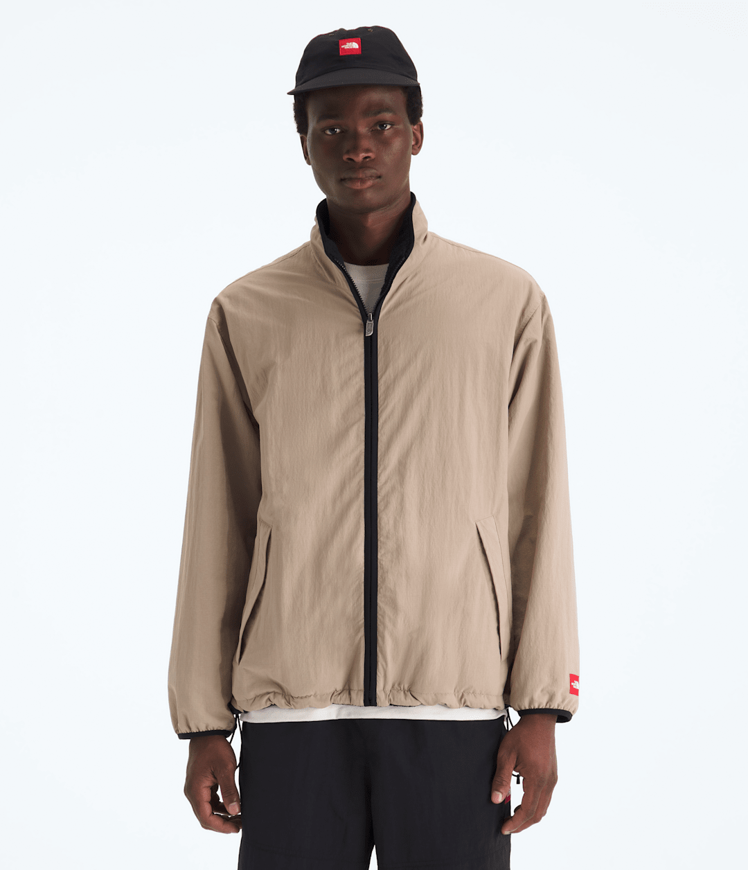 Men’s TNF™ Red Box Reversible Fleece Jacket Mushroom Grey/TNF Black