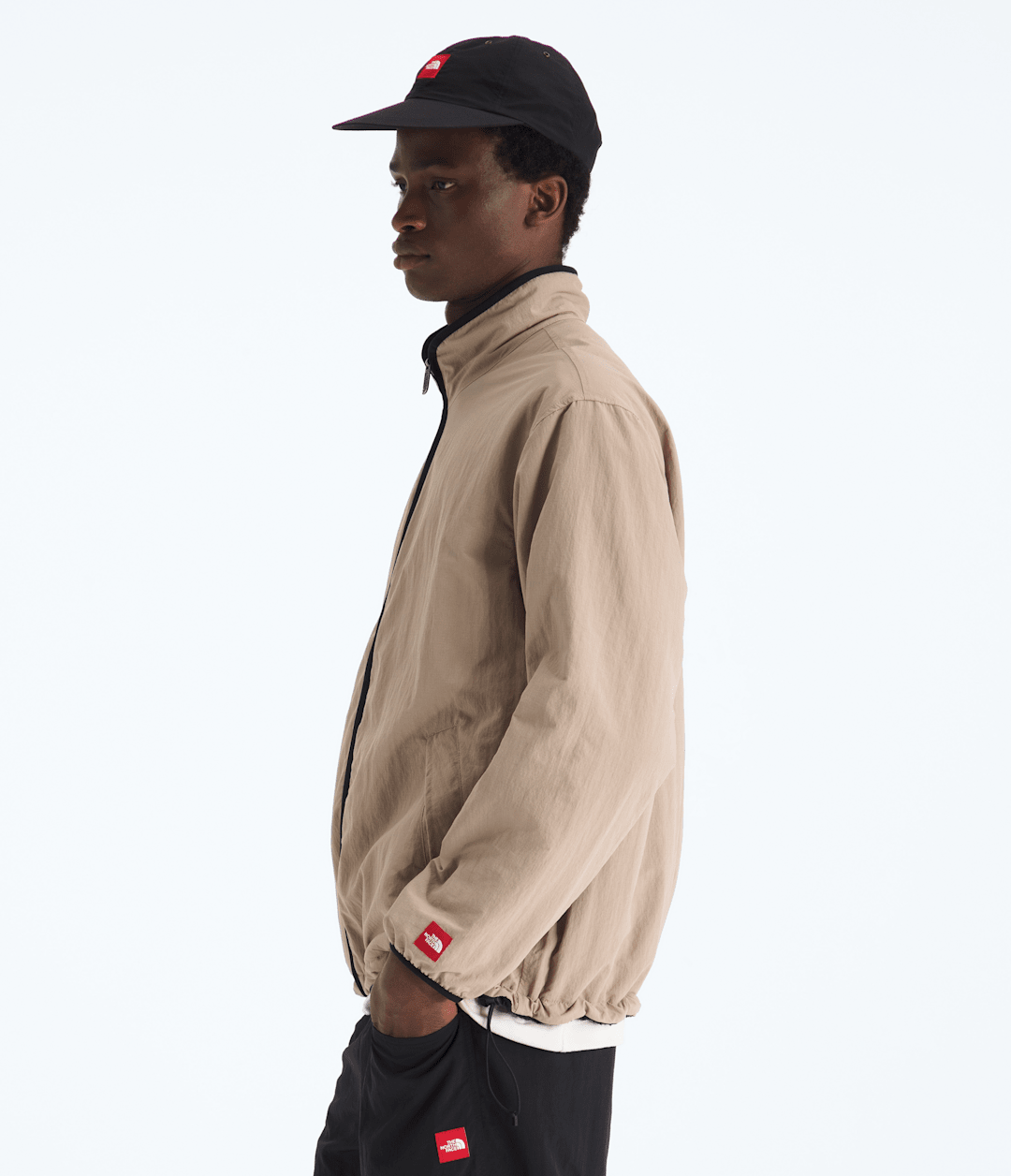 Men’s TNF™ Red Box Reversible Fleece Jacket Mushroom Grey/TNF Black