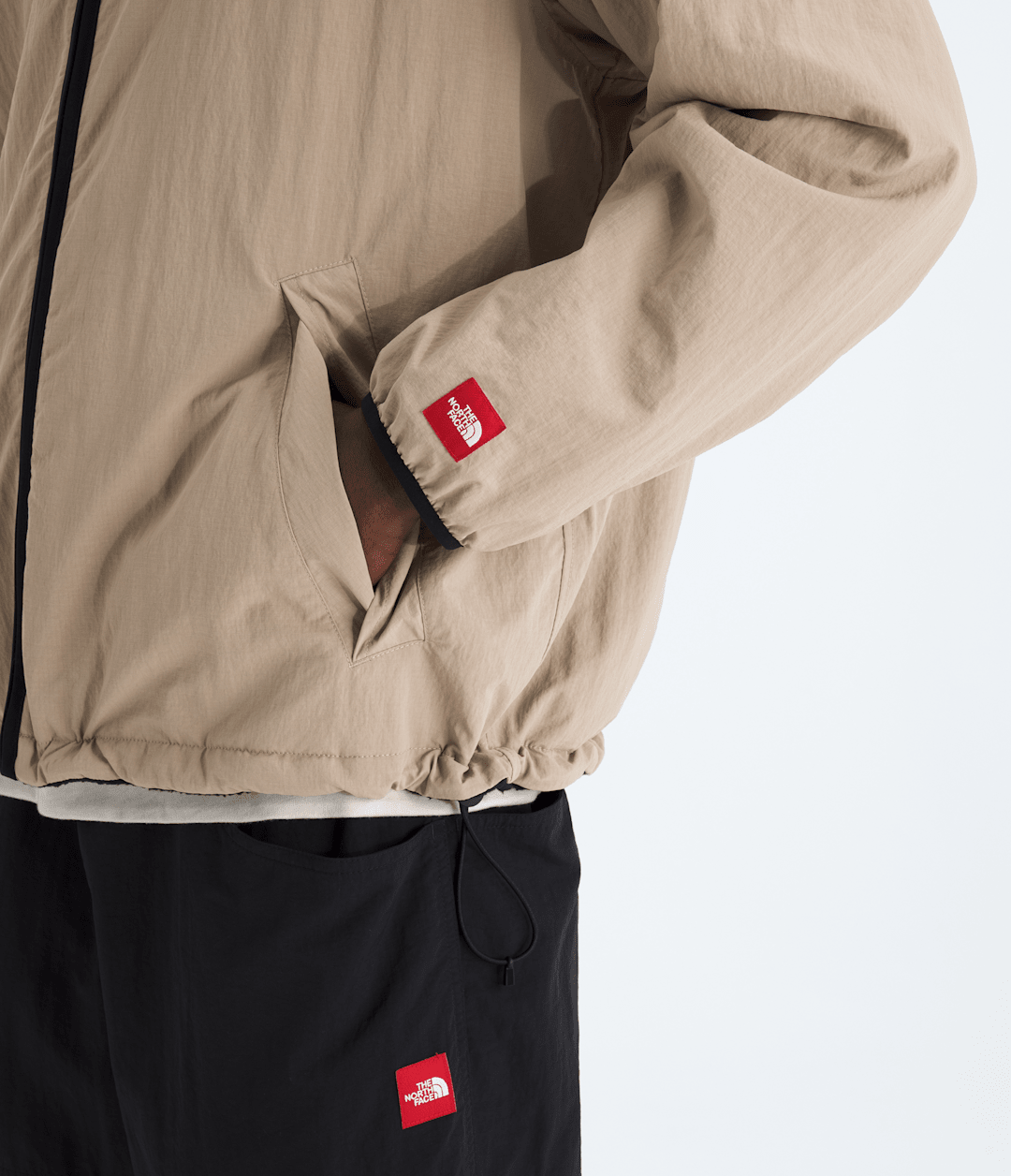 Men’s TNF™ Red Box Reversible Fleece Jacket Mushroom Grey/TNF Black