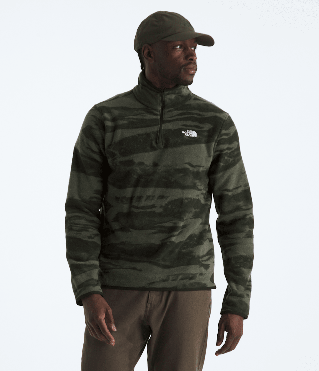 Men’s Glacier Fleece ¼-Zip—Print New Taupe Green Edge Of Light Print