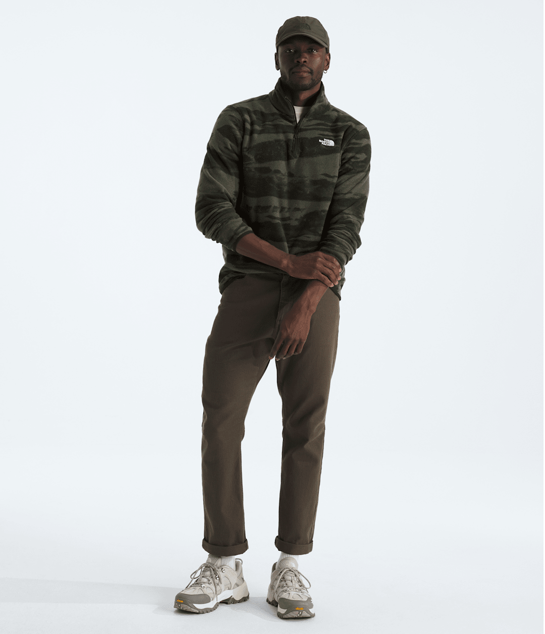 Men’s Glacier Fleece ¼-Zip—Print New Taupe Green Edge Of Light Print