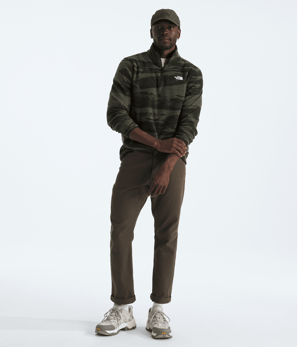 Men’s Glacier Fleece ¼-Zip—Print New Taupe Green Edge Of Light Print