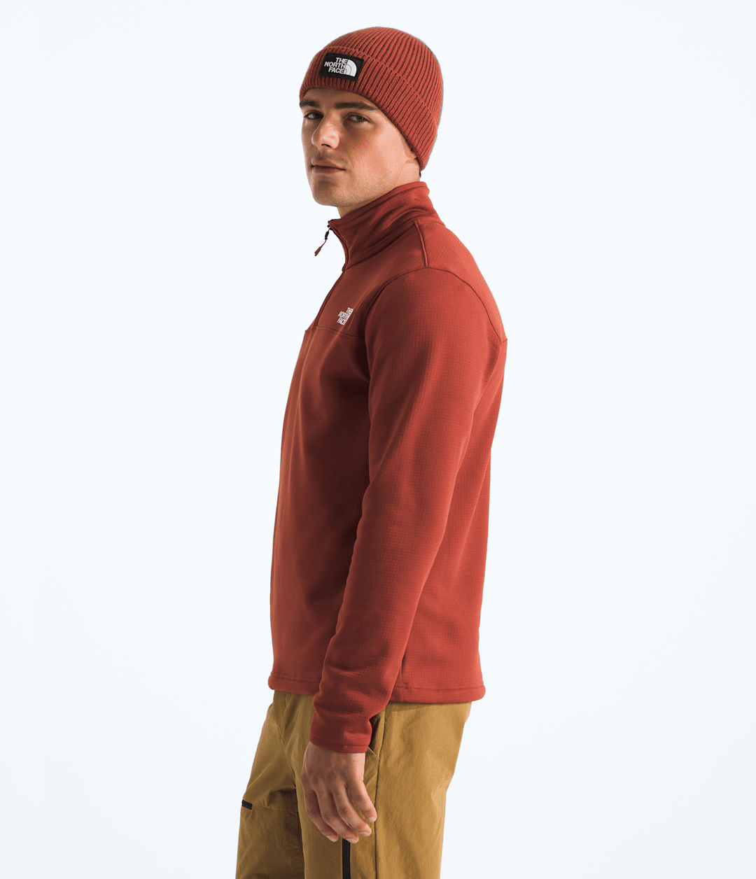 Men’s Cedar Trail Grid Fleece ¼-Zip Iron Clay