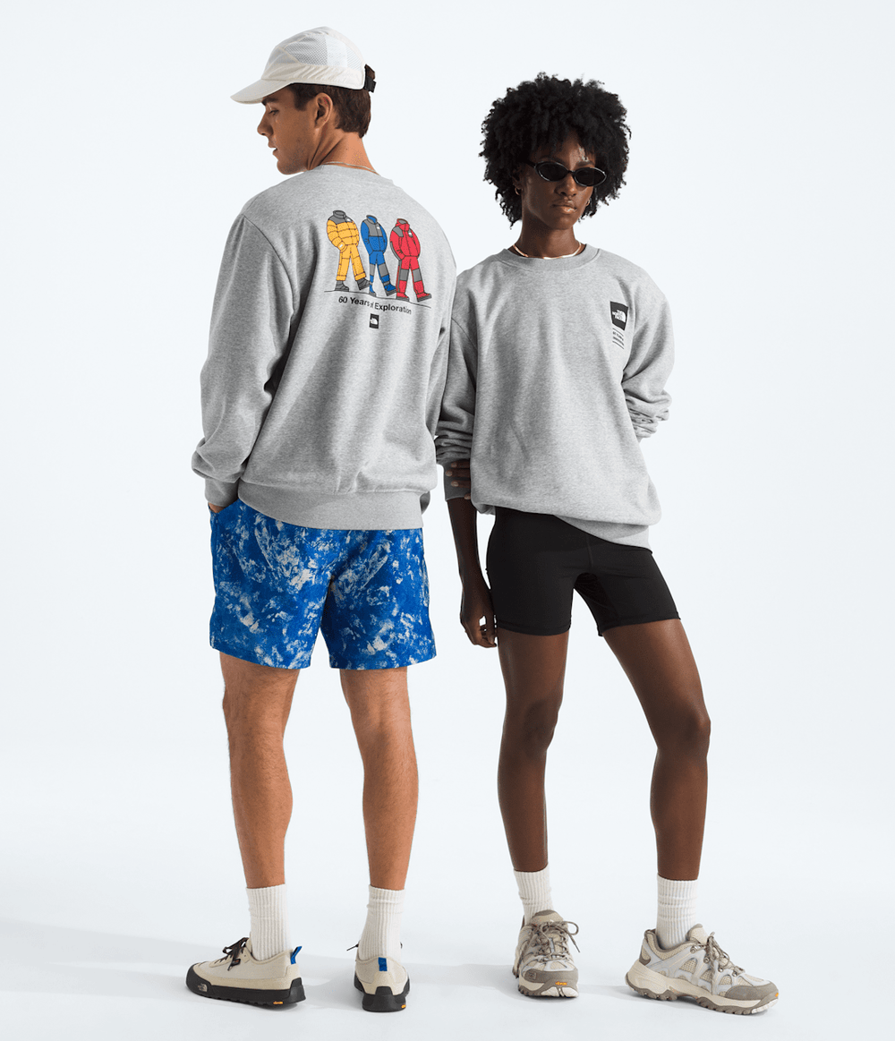 Unisex TNF™ Celebration Relaxed Crew—Graphic TNF Light Grey Heather