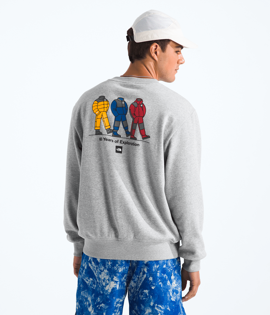 Unisex TNF™ Celebration Relaxed Crew—Graphic TNF Light Grey Heather