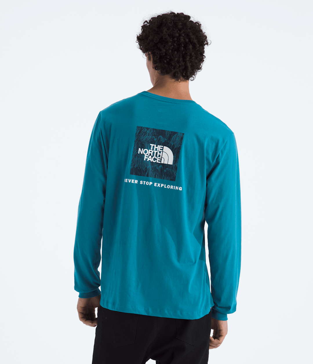 Men’s Evolution Regenerative Ink Box NSE Long-Sleeve Tee—Graphic Dusk Blue/Summit Navy Regenerative Ink Print