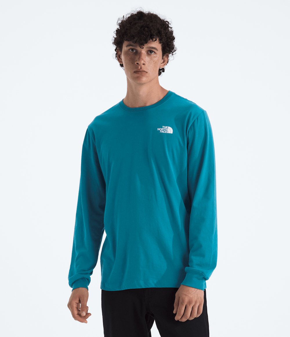 Men’s Evolution Regenerative Ink Box NSE Long-Sleeve Tee—Graphic Dusk Blue/Summit Navy Regenerative Ink Print