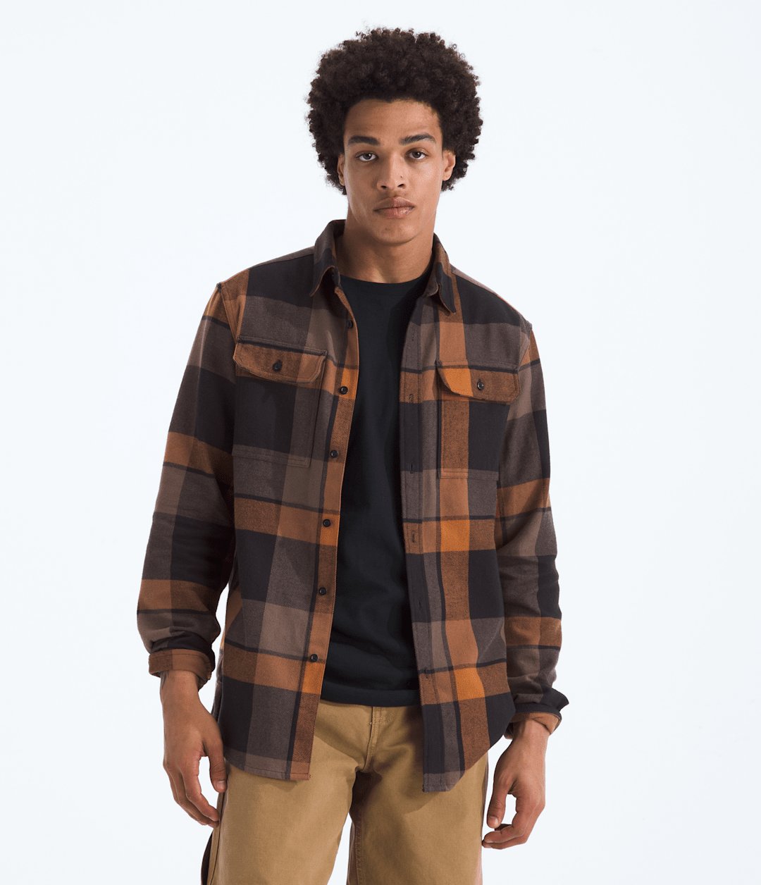 Men’s Arroyo Flannel Shirt—Plaid Burnt Umber Macro Small Plaid