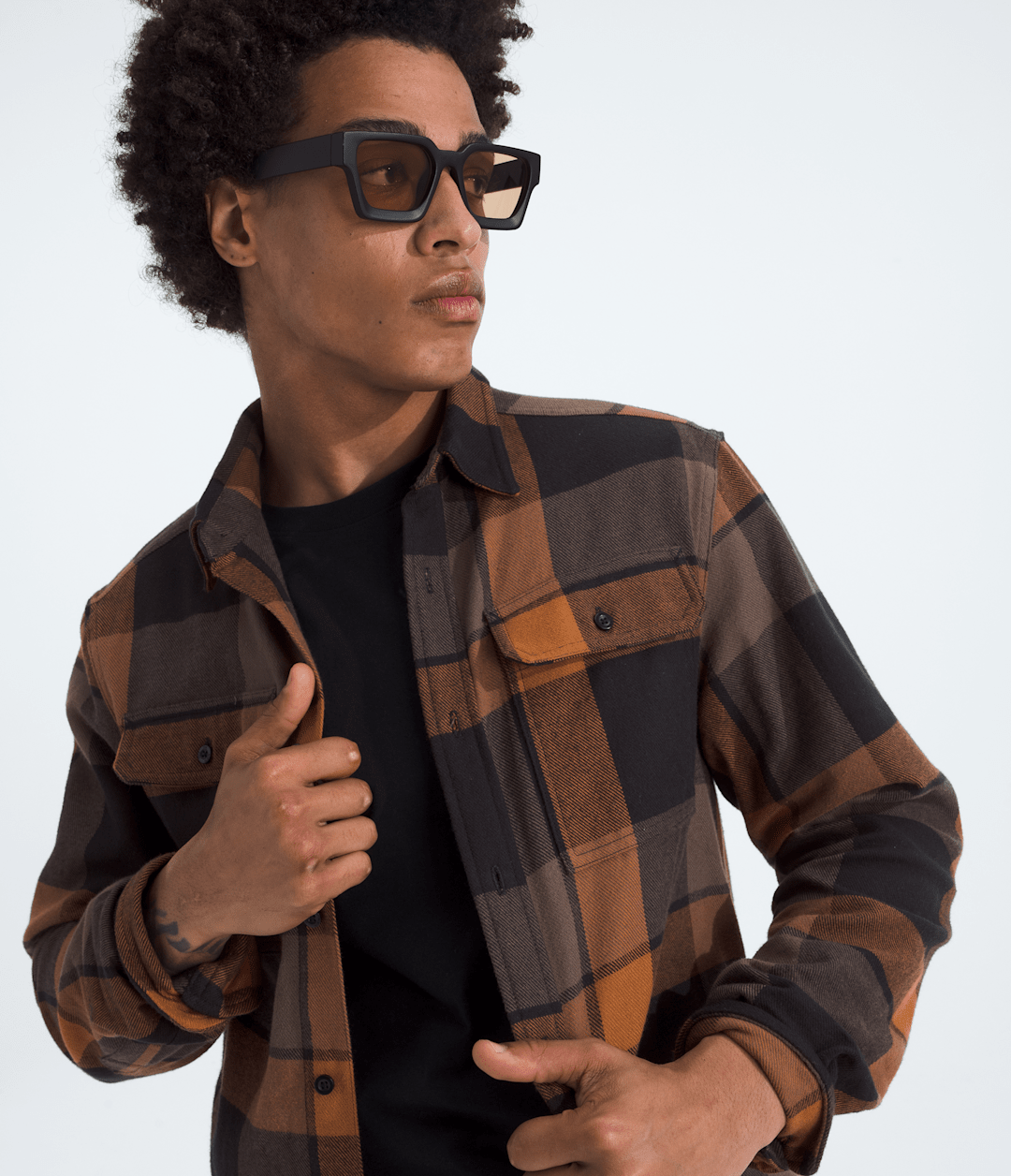 Men’s Arroyo Flannel Shirt—Plaid Burnt Umber Macro Small Plaid