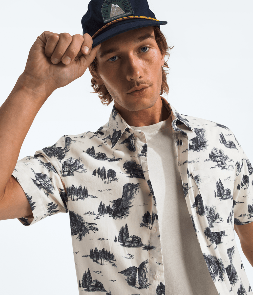 Men’s Short-Sleeve Baytrail Pattern Shirt White Dune Yosemite Toile Print