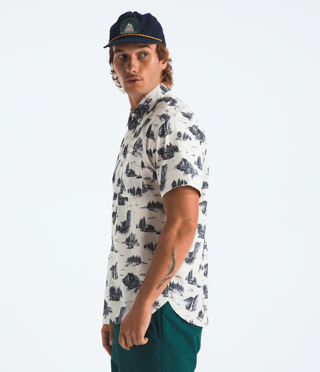 Men’s Short-Sleeve Baytrail Pattern Shirt White Dune Yosemite Toile Print