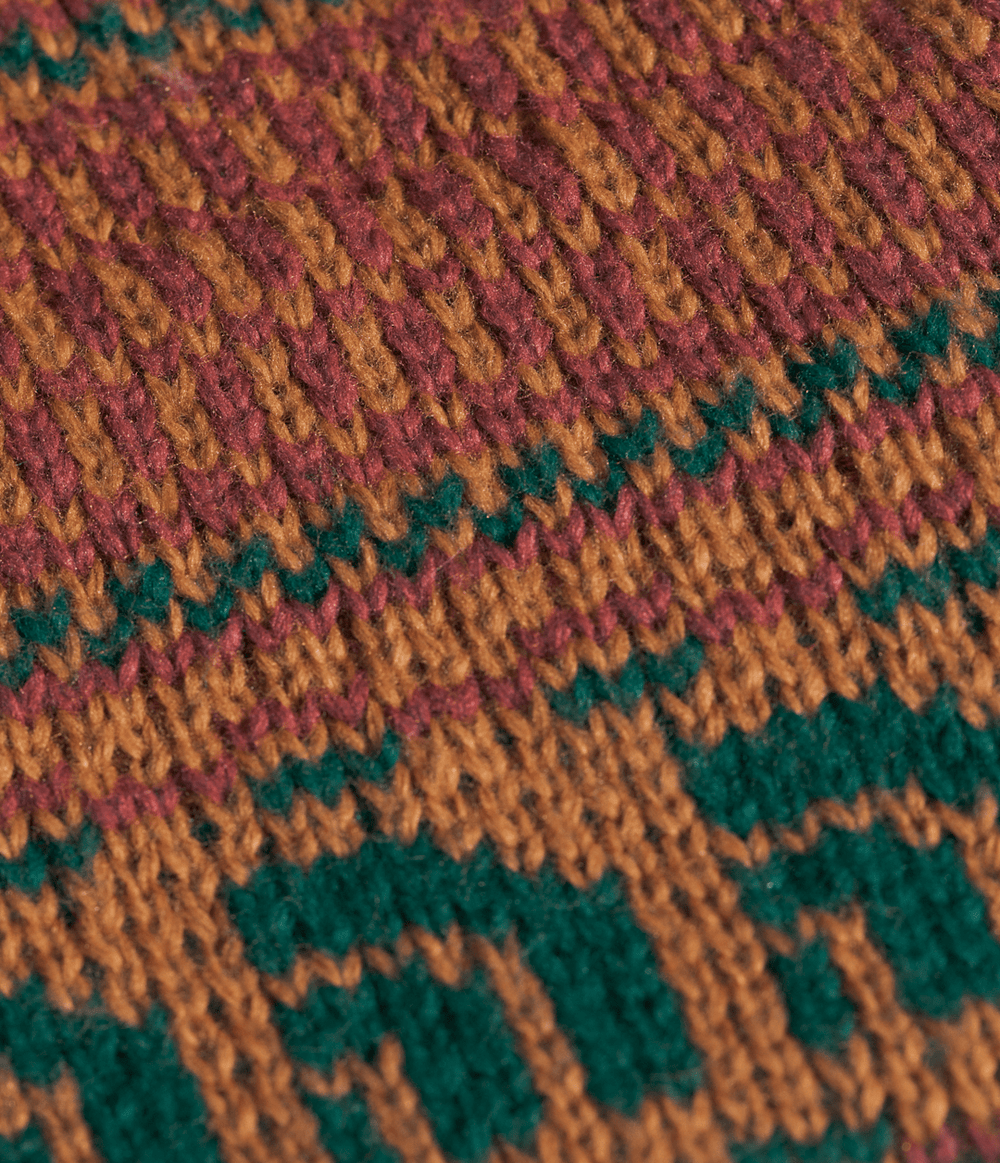Cabin Ski Tuke Burnt Umber Jacquard/Pom