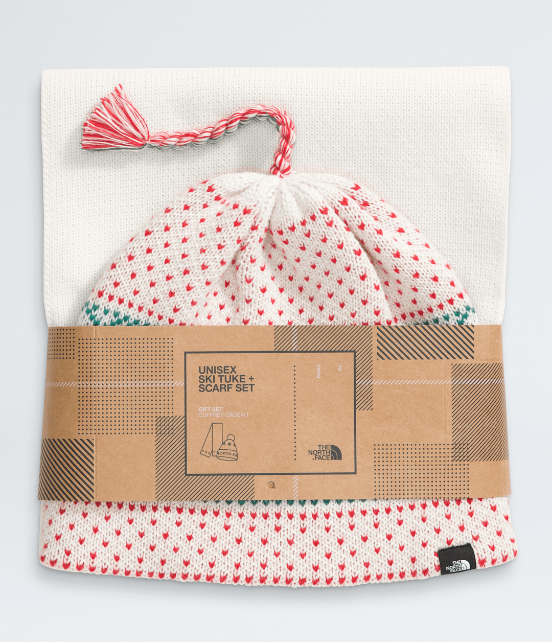 Cabin Ski Tuke And Scarf Set White Dune/TNF Red