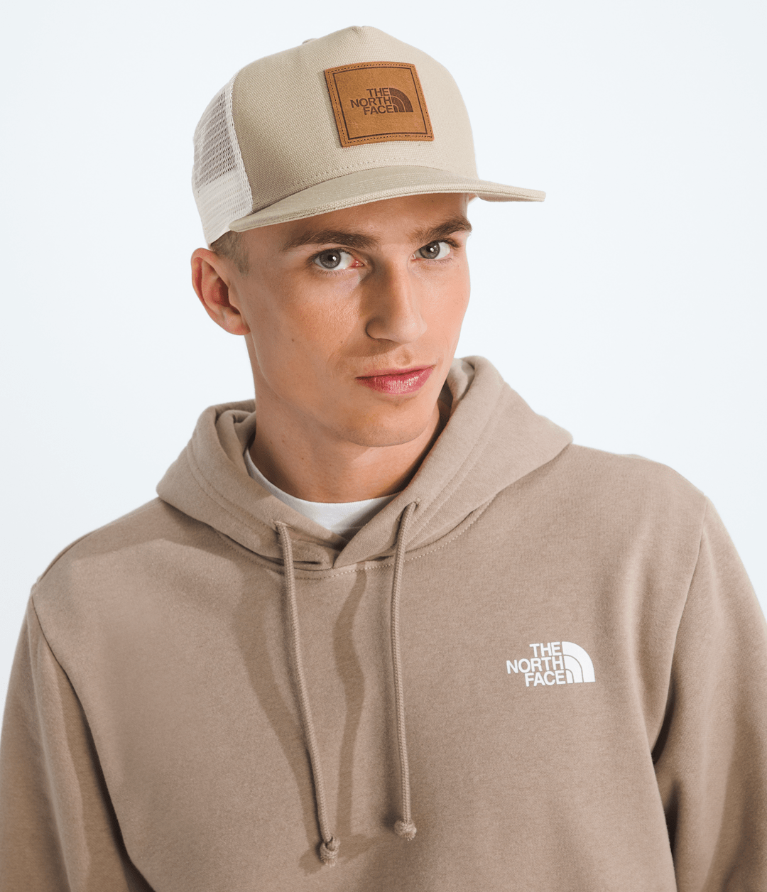 Half Dome Trucker Hat Dune Beige/Leather Patch