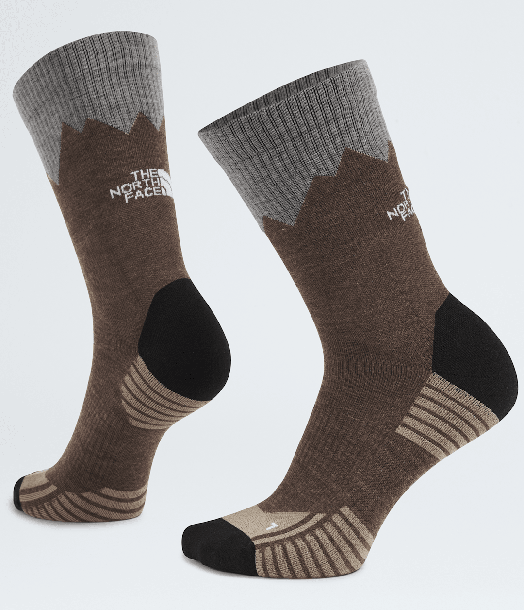 Mountain Hiking Crew Socks Smokey Brown/Mushroom Grey