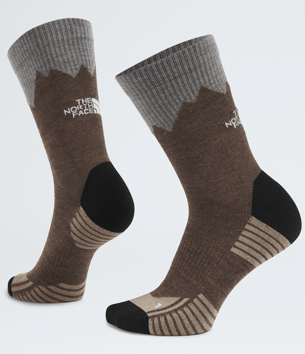 Mountain Hiking Crew Socks Smokey Brown/Mushroom Grey