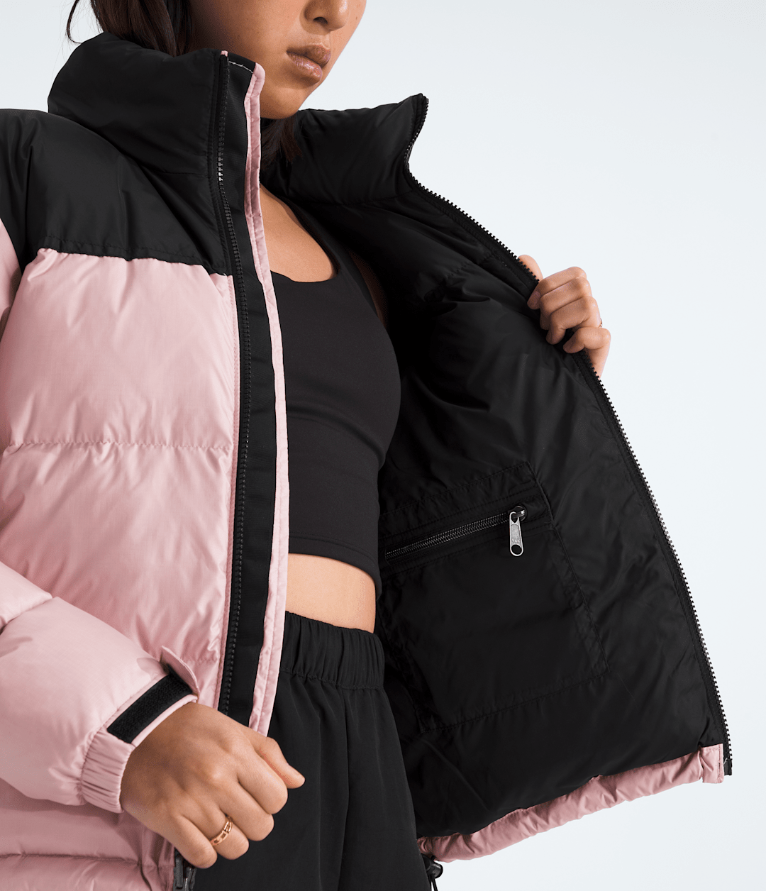 Women’s 1996 Retro Nuptse Jacket Metal Pink-Tnf Black