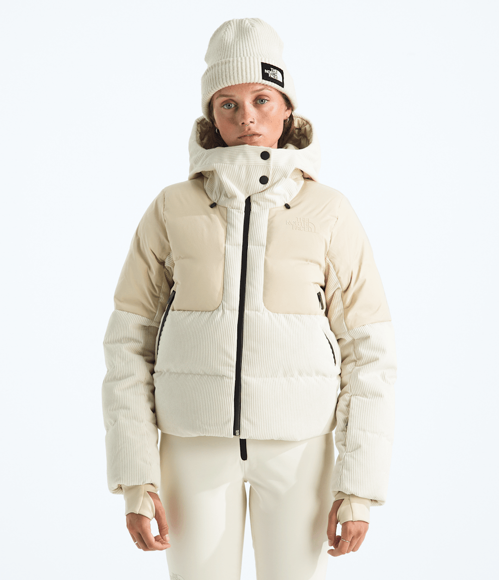 Women’s Cold Spell Corduroy Cropped Down Jacket Gravel/White Dune