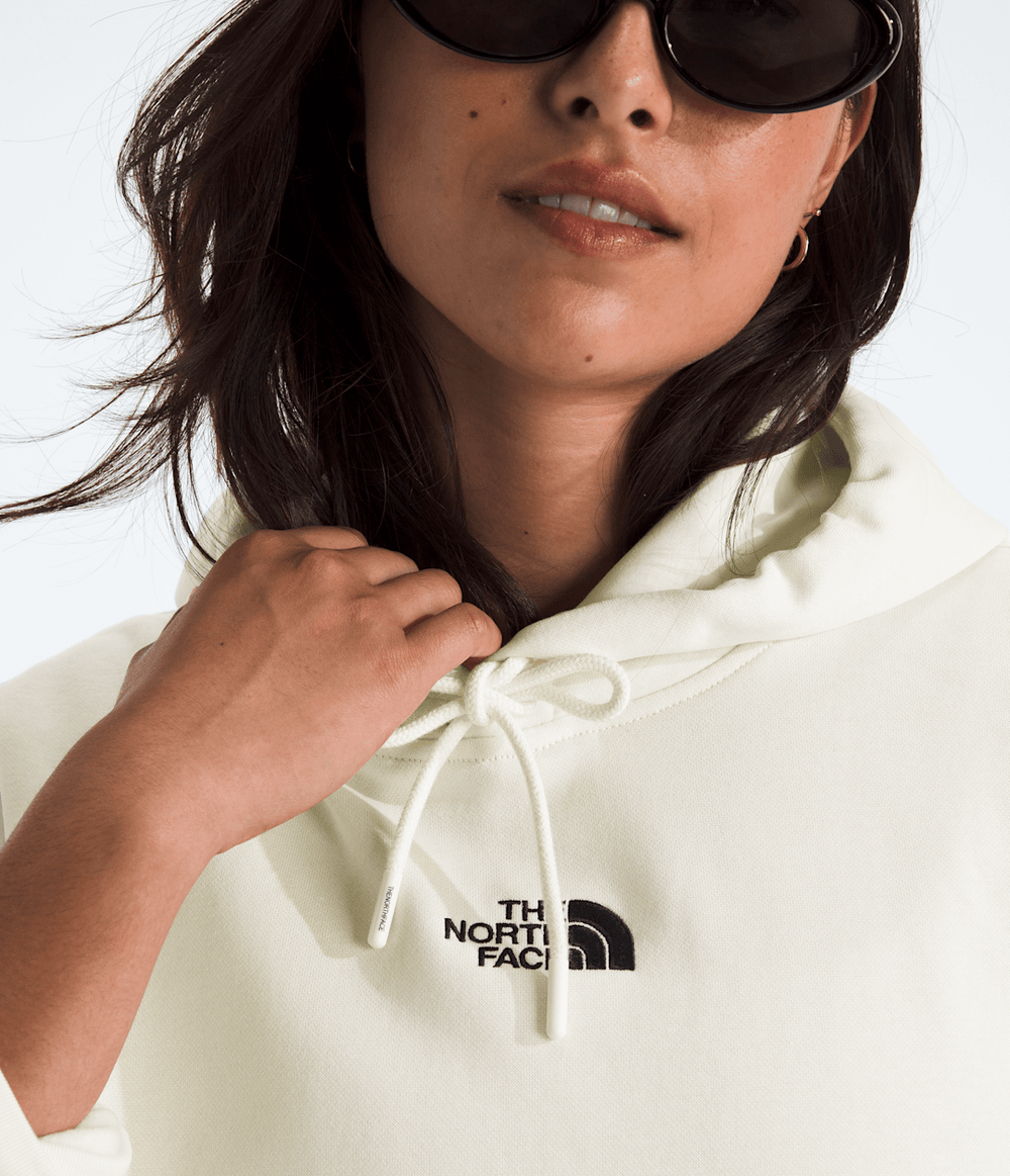 Women's Essential Cropped Hoodie White Dune