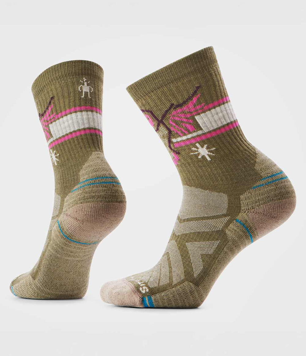 TNF X Smartwool Women's HIKE Light Cushion Hoo Who Crew Socks Taupe Grey - Light Taupe