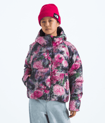 Girls’ North Down Hooded Jacket—Print Pale Blossom Frozen Floral Print