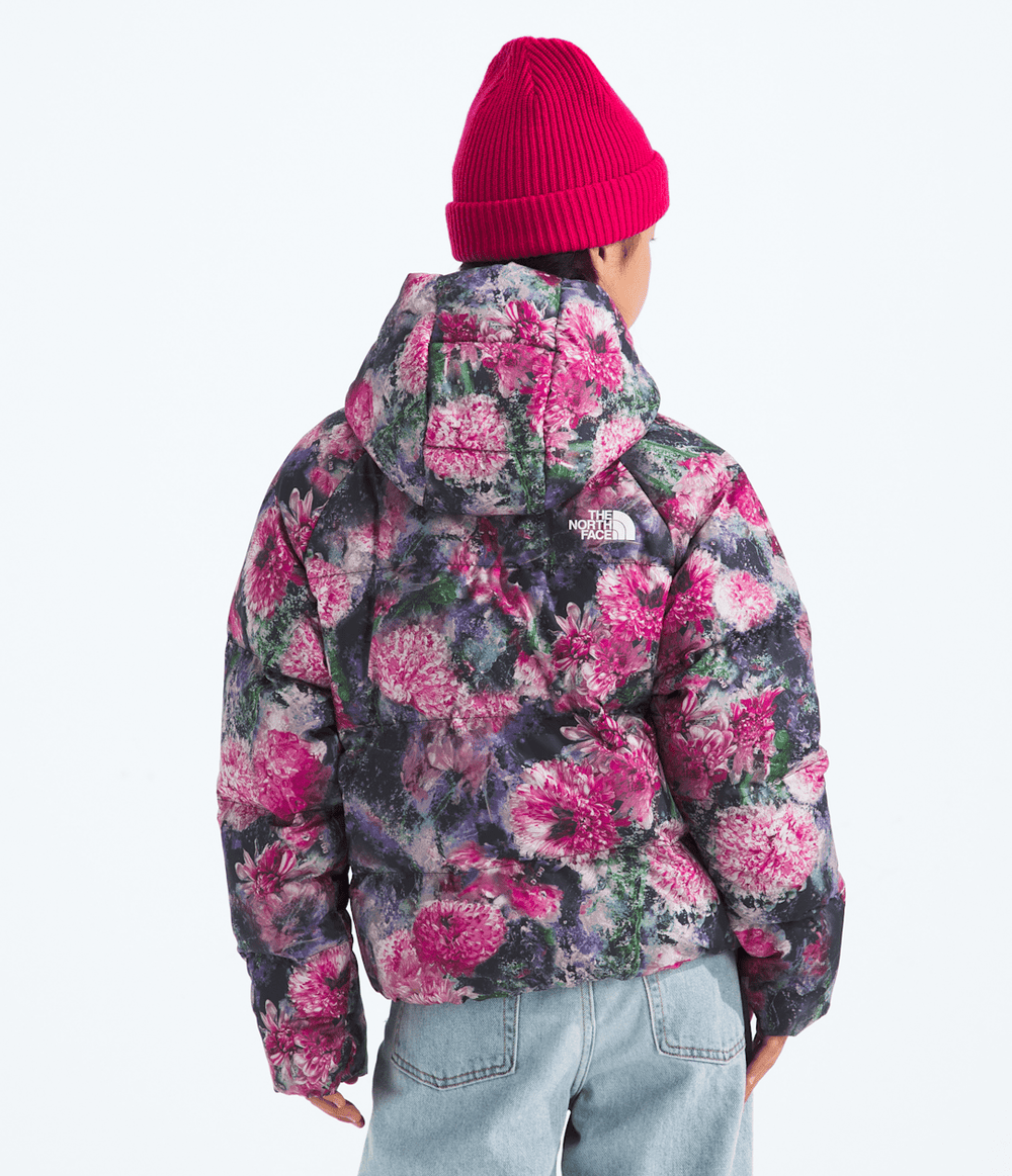 Girls’ North Down Hooded Jacket—Print Pale Blossom Frozen Floral Print