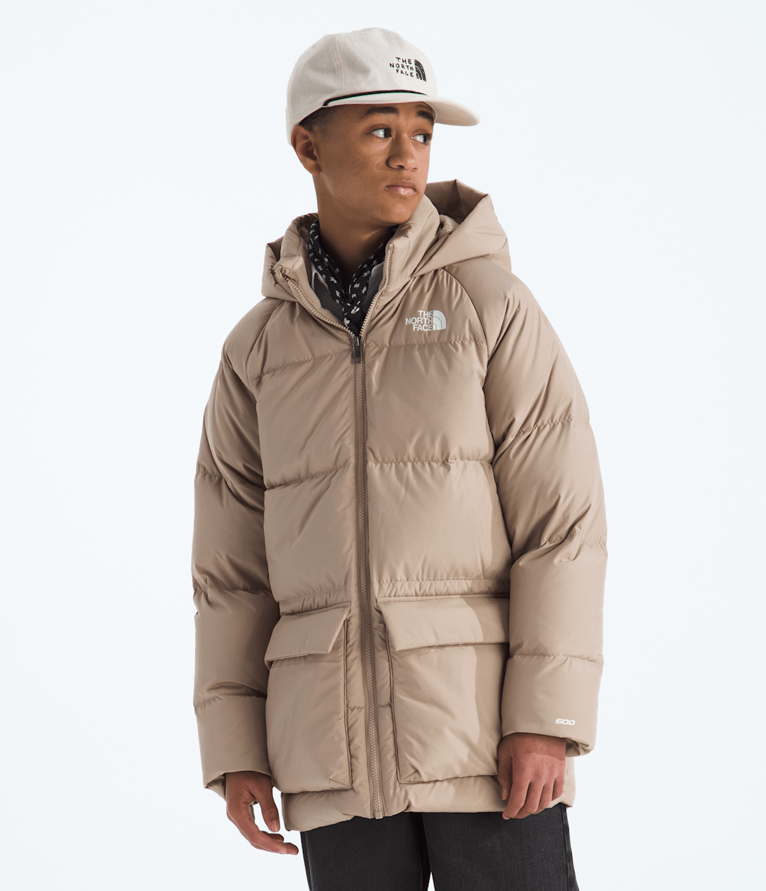 Boys’ & Girls’ North Down Fleece-Lined Short Parka Mushroom Grey