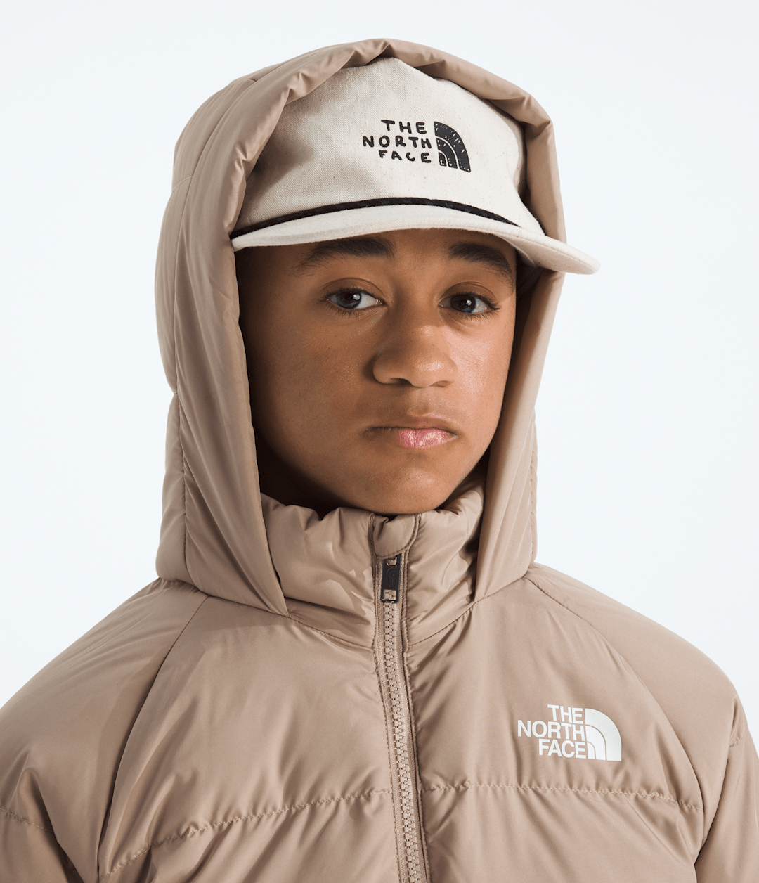 Boys’ & Girls’ North Down Fleece-Lined Short Parka Mushroom Grey